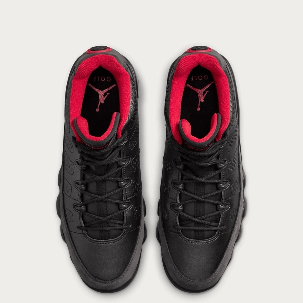 Nike Air Jordan 9 Low Golf ‘Charcoal’ Black True Red FJ5934-002 Men’s Size 7.5